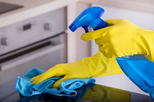 Regular cleaning service in a Docklands apartment living area