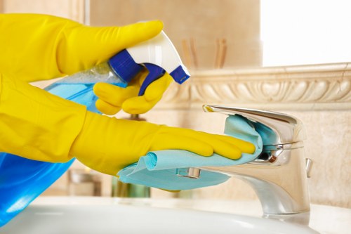 Professional cleaners maintaining a retail or hospitality space in Docklands