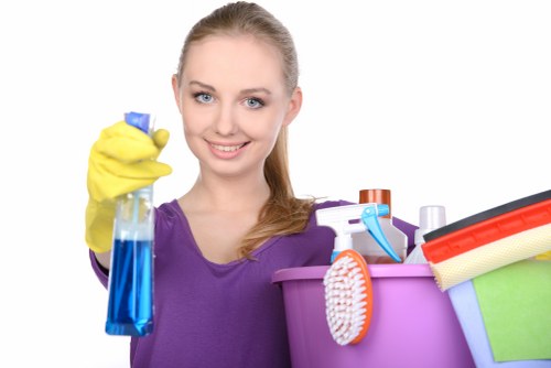 After-hours office cleaning in a Docklands high-rise business premises